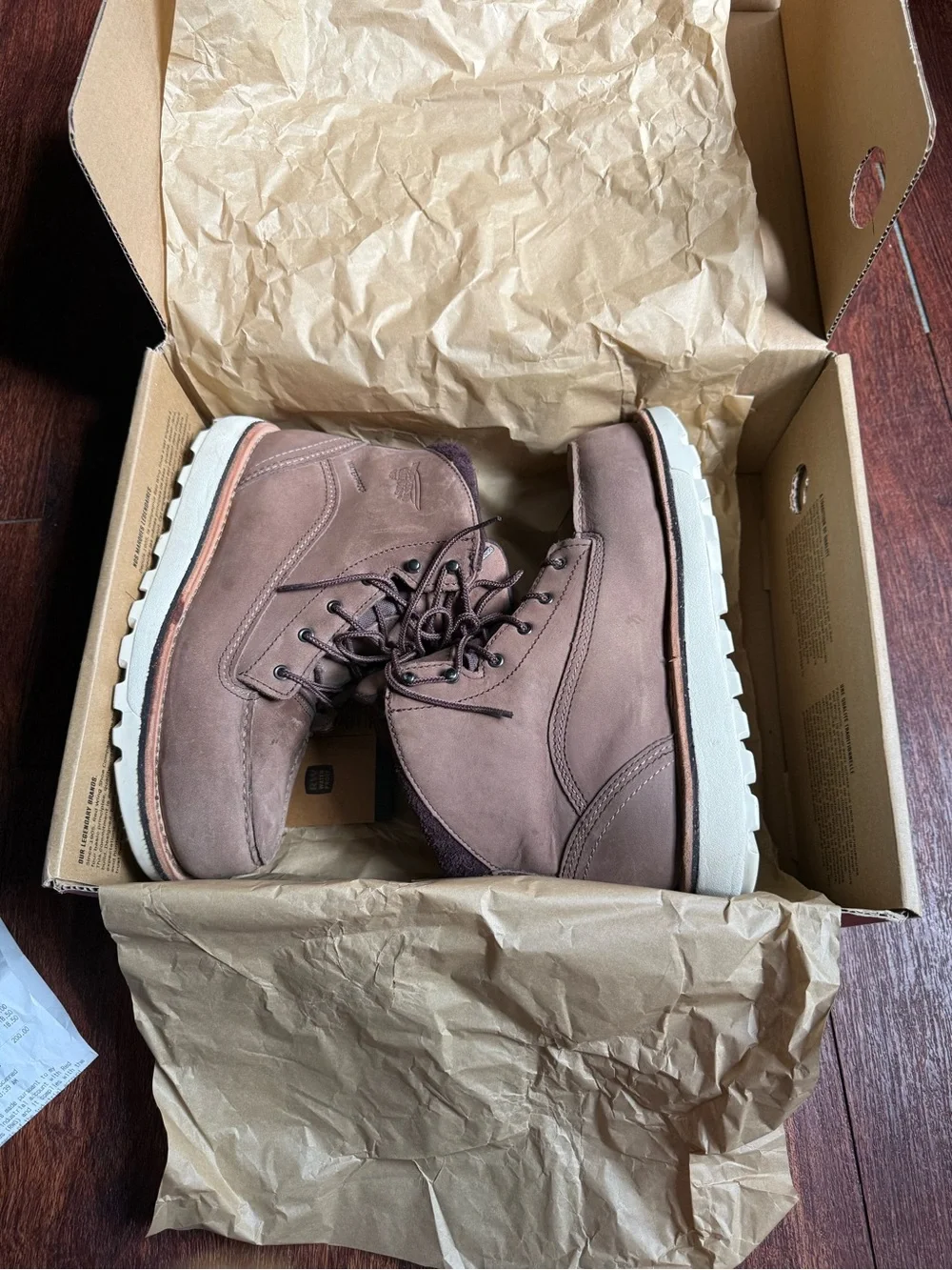 Men's Brown Moc Toe Work Boots - Rugged Waterproof Comfort Red Wind